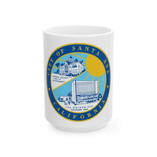 Seal of Santa Ana California - White Coffee Mug-15oz-The Sticker Space