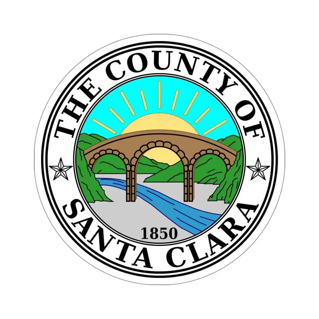 Seal of Santa Clara County, California USA STICKER Vinyl Die-Cut Decal 5 Inch - The Sticker Space
