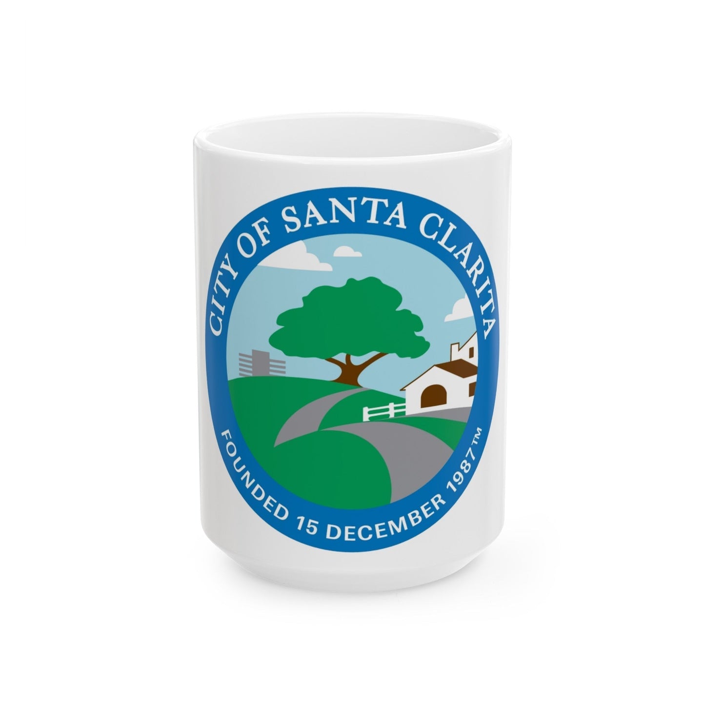 Seal of Santa Clarita California - White Coffee Mug-15oz-The Sticker Space