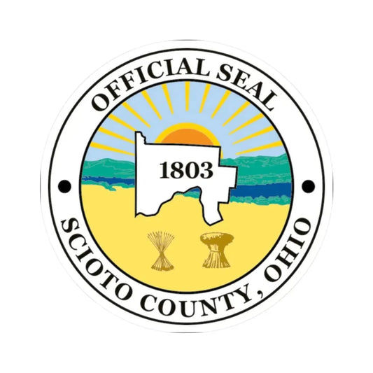 Seal of Scioto County Ohio (United States) STICKER Vinyl Kiss-Cut Decal 2 Inch White - The Sticker Space