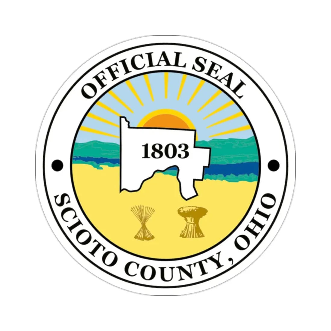 Seal of Scioto County, Ohio USA STICKER Vinyl Die-Cut Decal 2 Inch - The Sticker Space