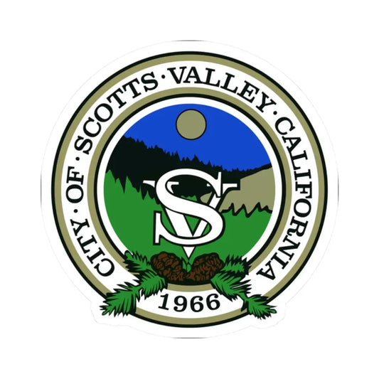 Seal of Scotts Valley California (United States) STICKER Vinyl Kiss-Cut Decal 2 Inch White - The Sticker Space
