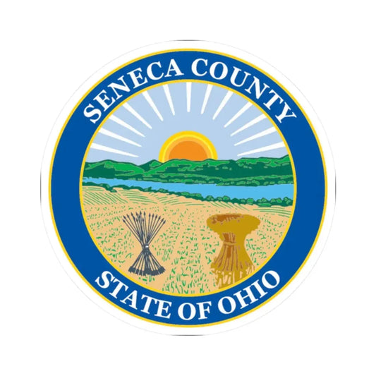 Seal of Seneca County Ohio (United States) STICKER Vinyl Kiss-Cut Decal 2 Inch White - The Sticker Space