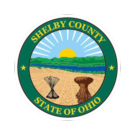 Seal of Shelby County Ohio (United States) STICKER Vinyl Kiss-Cut Decal 2 Inch White - The Sticker Space