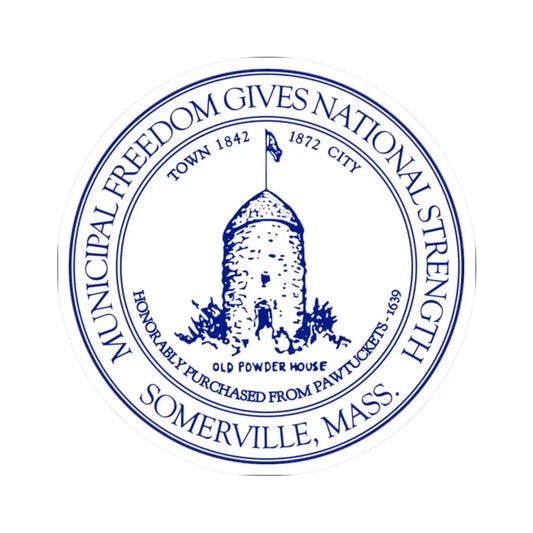 Seal of Somerville Massachusetts (United States) STICKER Vinyl Kiss-Cut Decal 2 Inch White - The Sticker Space