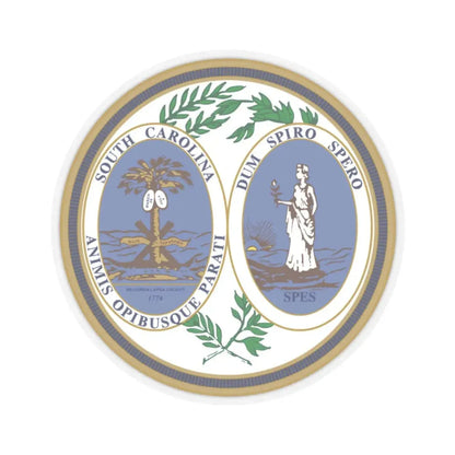 Seal of South Carolina v2 - STICKER Vinyl Kiss-Cut Decal 2 Inch Transparent - The Sticker Space