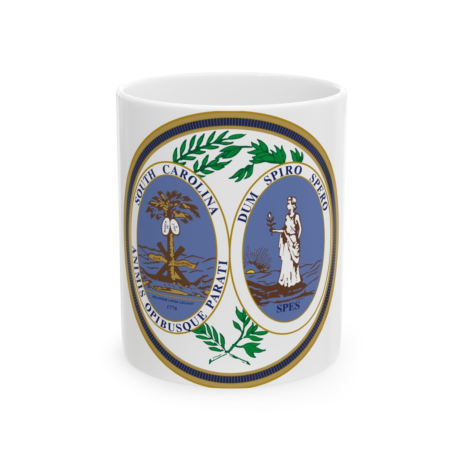 Seal of South Carolina v2 - White Coffee Mug-11oz-The Sticker Space