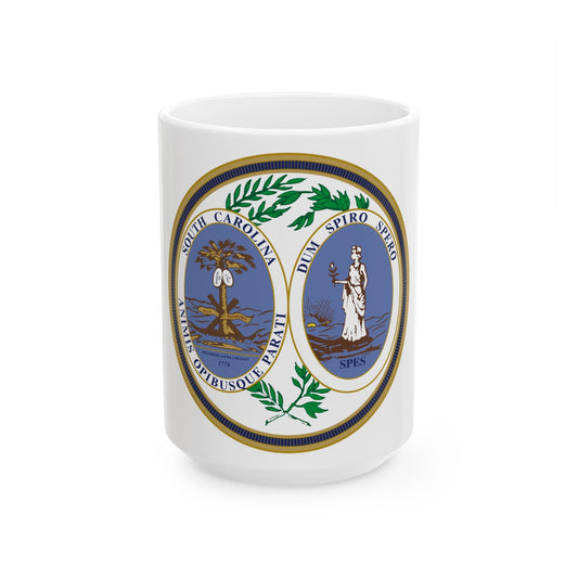 Seal of South Carolina v2 - White Coffee Mug-15oz-The Sticker Space