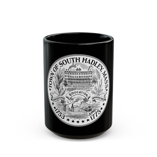 Seal of South Hadley Massachusetts - Black Coffee Mug-15oz-The Sticker Space