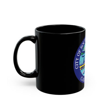 Seal of South San Francisco California - Black Coffee Mug-The Sticker Space