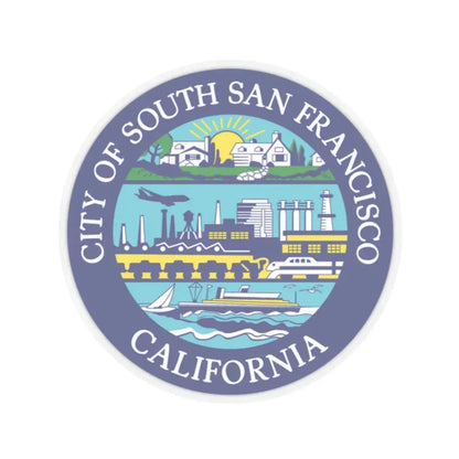 Seal of South San Francisco California - STICKER Vinyl Kiss-Cut Decal 2 Inch Transparent - The Sticker Space
