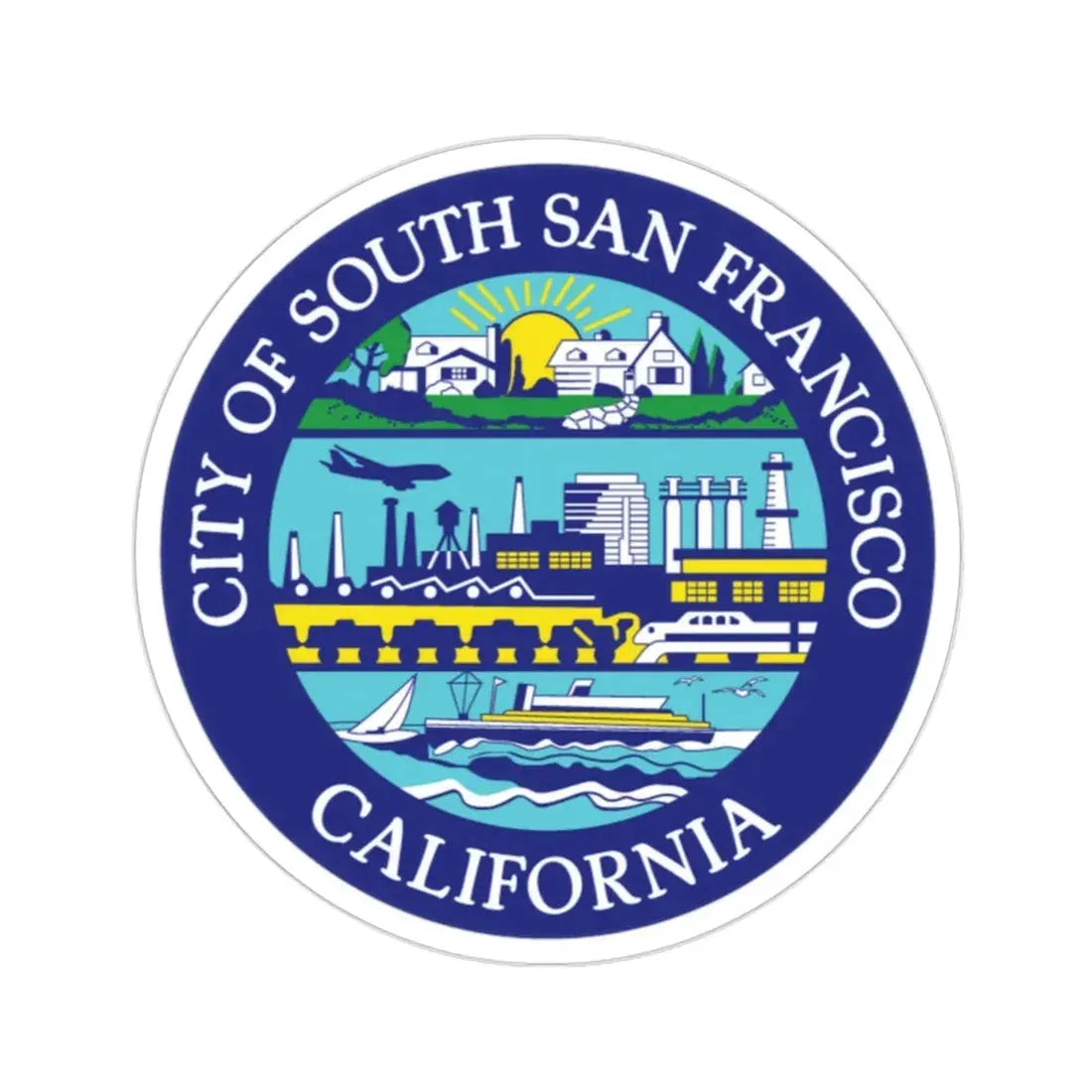 Seal of South San Francisco California USA STICKER Vinyl Die-Cut Decal 2 Inch - The Sticker Space