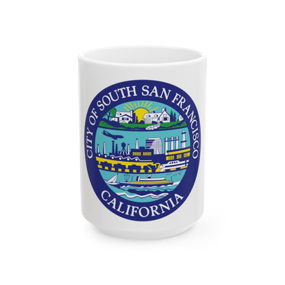 Seal of South San Francisco California - White Coffee Mug-15oz-The Sticker Space