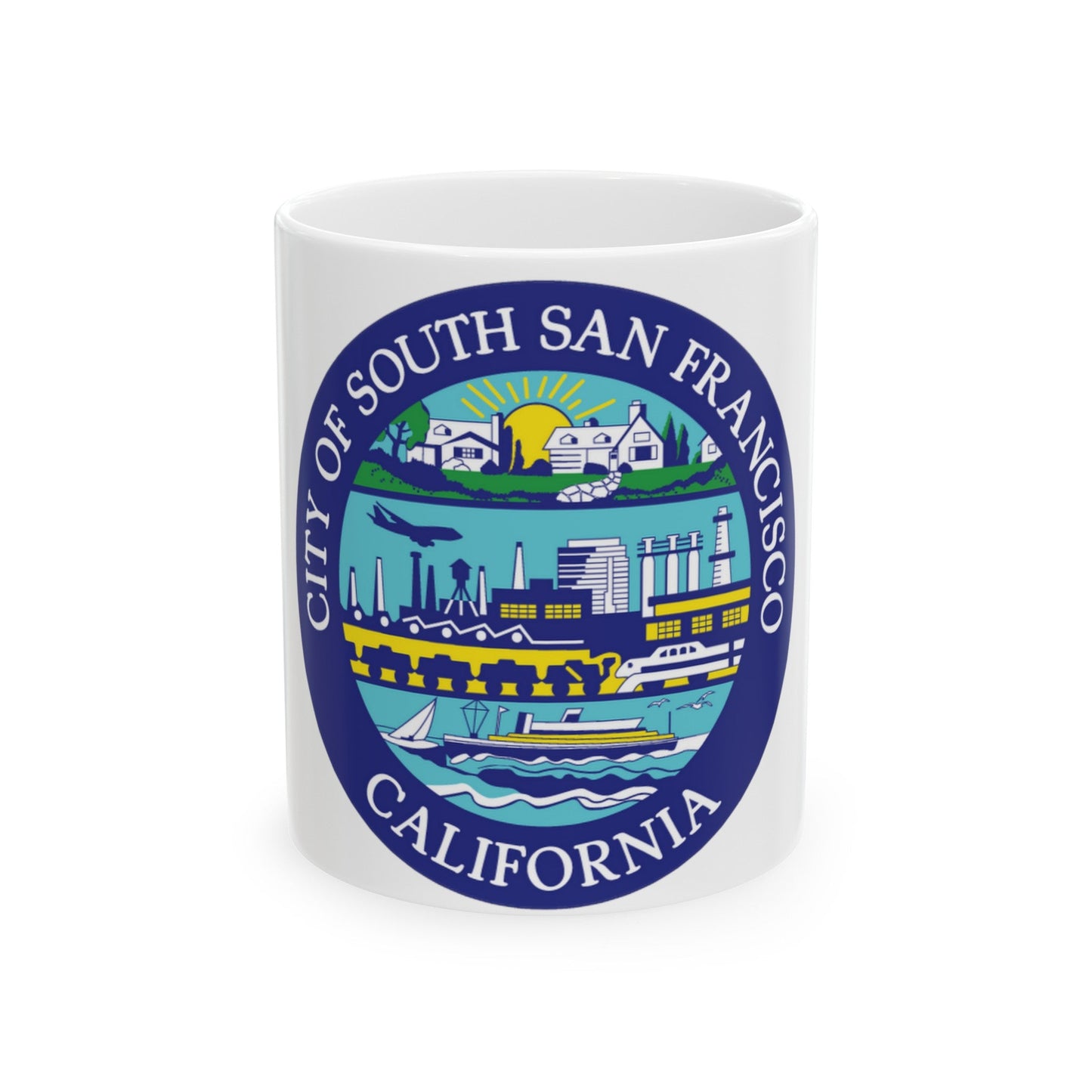 Seal of South San Francisco California - White Coffee Mug-The Sticker Space