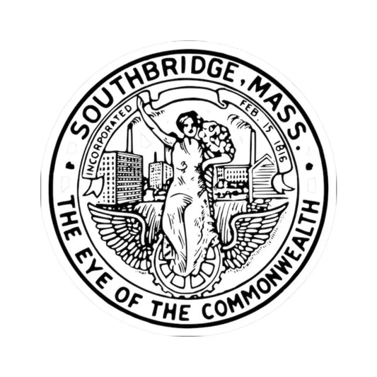 Seal of Southbridge Massachusetts (United States) STICKER Vinyl Kiss-Cut Decal 2 Inch White - The Sticker Space