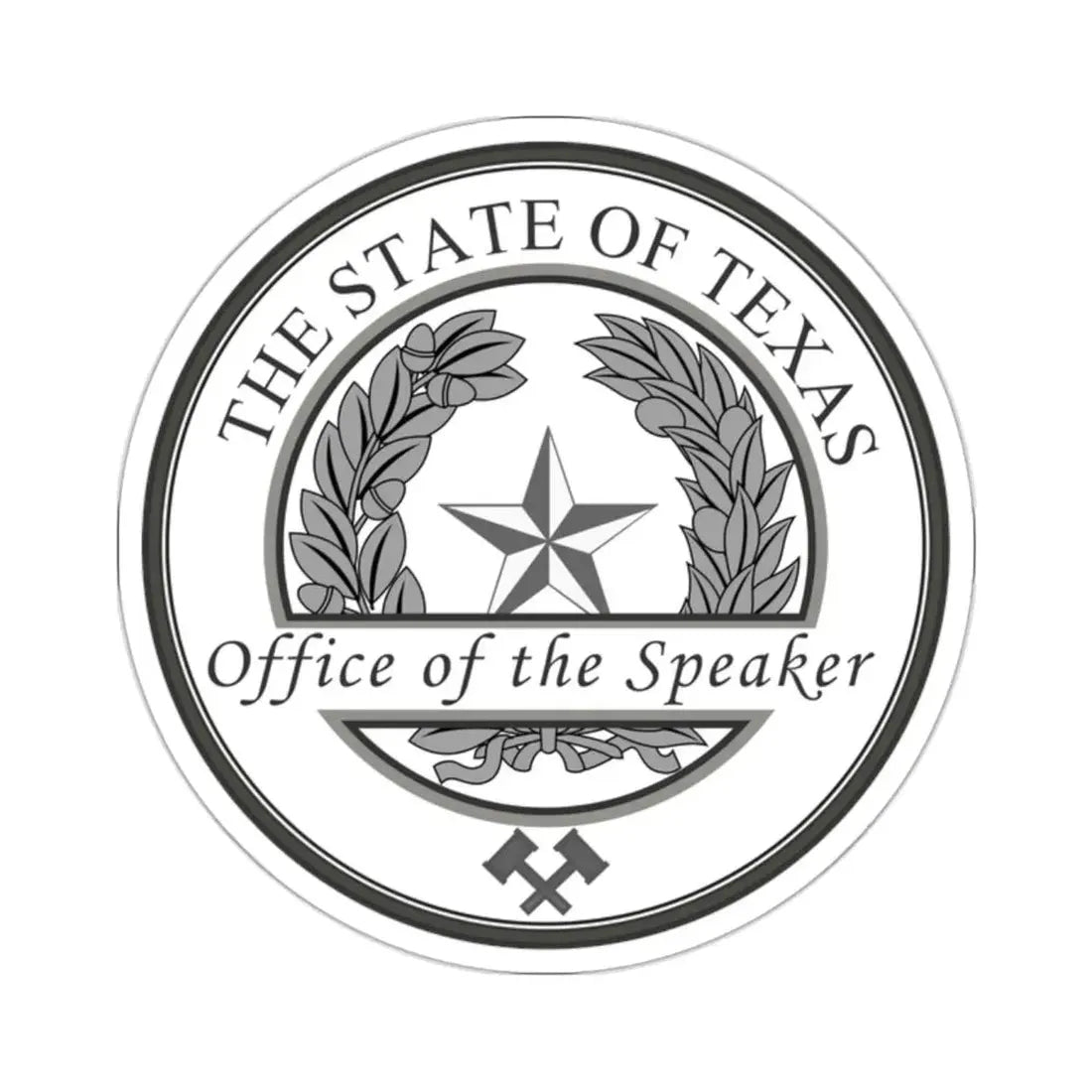 Seal of Speaker of the House of Texas - STICKER Vinyl Kiss-Cut Decal 2 Inch White - The Sticker Space