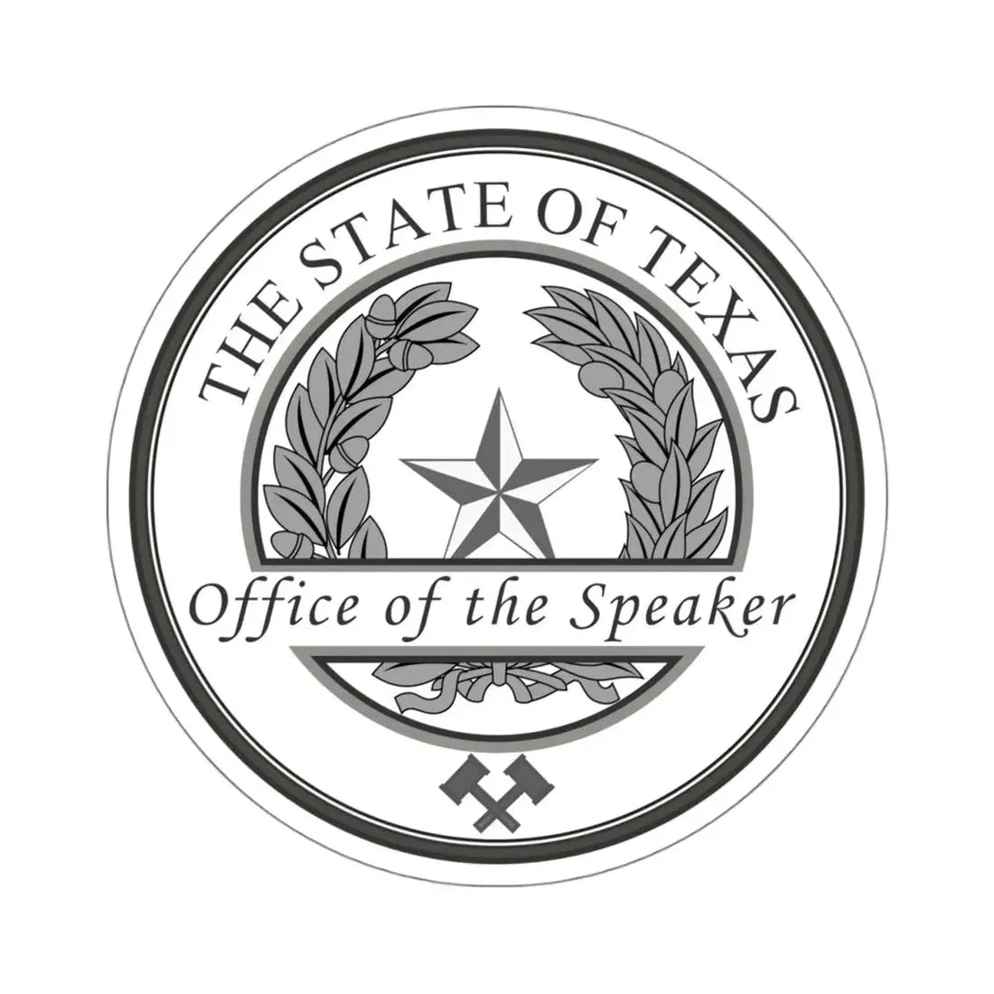 Seal of Speaker of the House of Texas - STICKER Vinyl Kiss-Cut Decal 4 Inch White - The Sticker Space