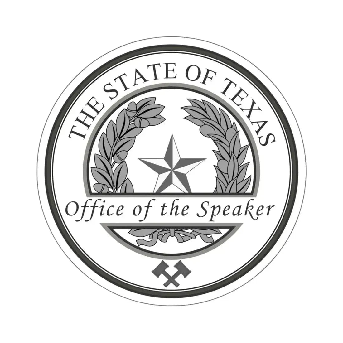 Seal of Speaker of the House of Texas - STICKER Vinyl Kiss-Cut Decal 6 Inch White - The Sticker Space