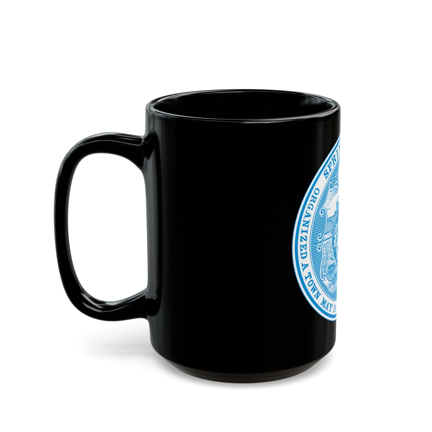 Seal of Springfield Massachusetts - Black Coffee Mug-The Sticker Space