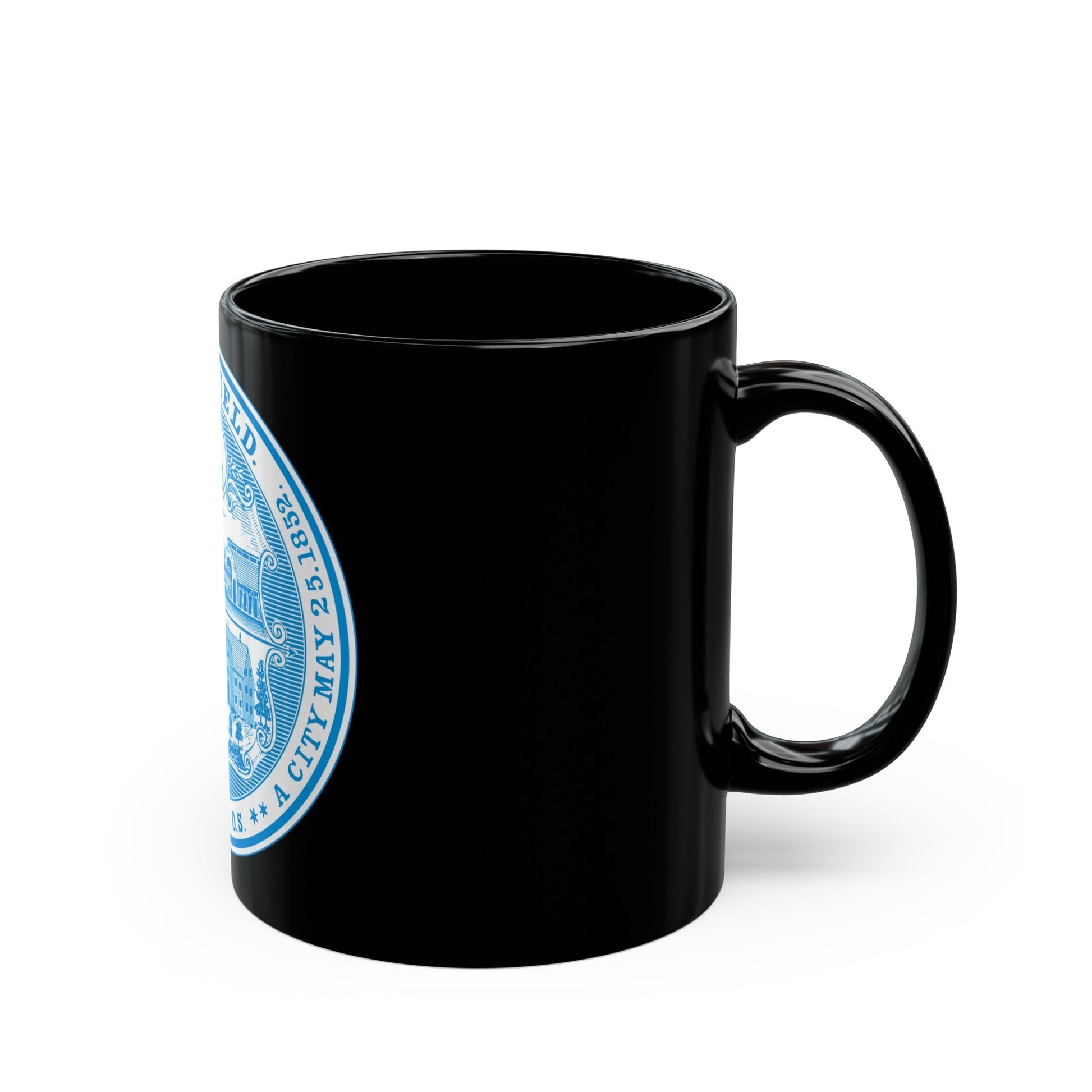 Seal of Springfield Massachusetts - Black Coffee Mug-The Sticker Space