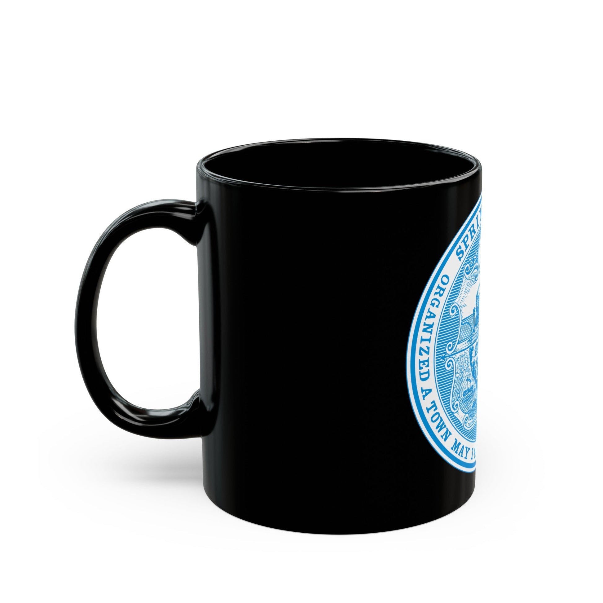 Seal of Springfield Massachusetts - Black Coffee Mug-The Sticker Space