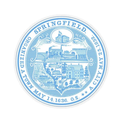 Seal of Springfield Massachusetts - STICKER Vinyl Kiss-Cut Decal 3 Inch Transparent - The Sticker Space