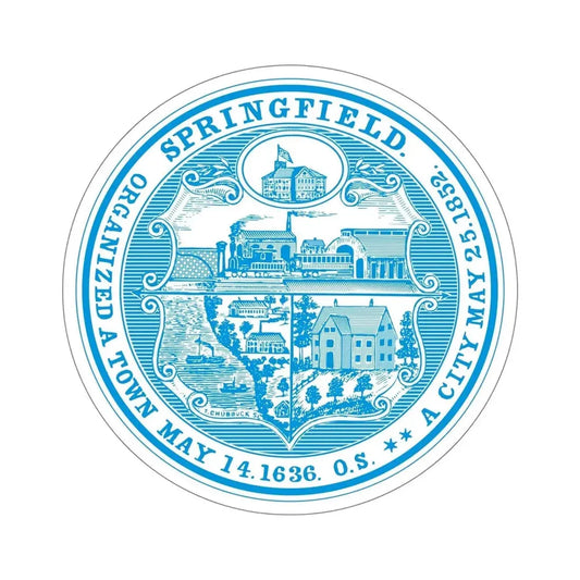 Seal of Springfield Massachusetts USA STICKER Vinyl Die-Cut Decal 6 Inch - The Sticker Space