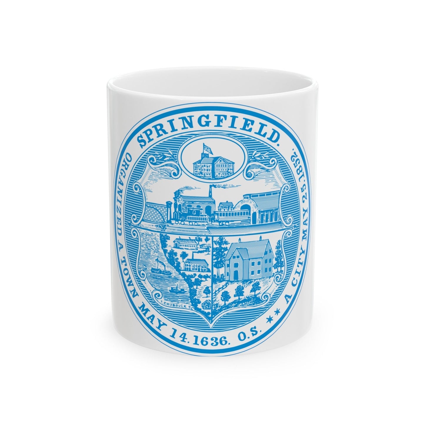 Seal of Springfield Massachusetts - White Coffee Mug-11oz-The Sticker Space