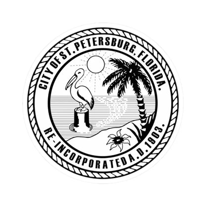 Seal of St. Petersburg Florida - STICKER Vinyl Kiss-Cut Decal 2 Inch White - The Sticker Space