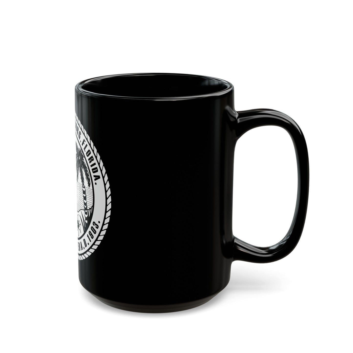 Seal of St. Petersburg Florida - Black Coffee Mug-The Sticker Space