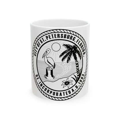 Seal of St. Petersburg Florida - White Coffee Mug-11oz-The Sticker Space