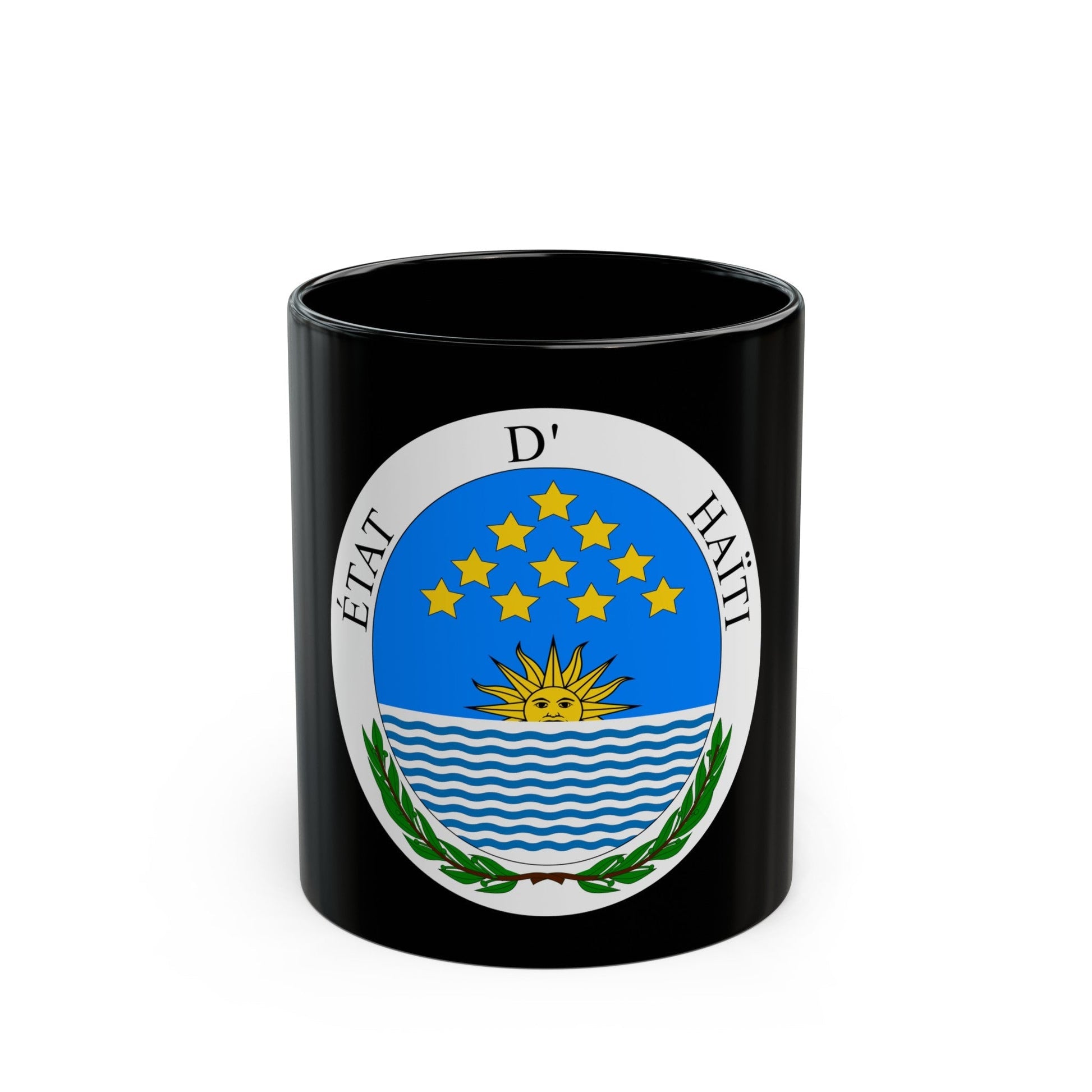 Seal of State of Haiti - Black Coffee Mug-11oz-The Sticker Space