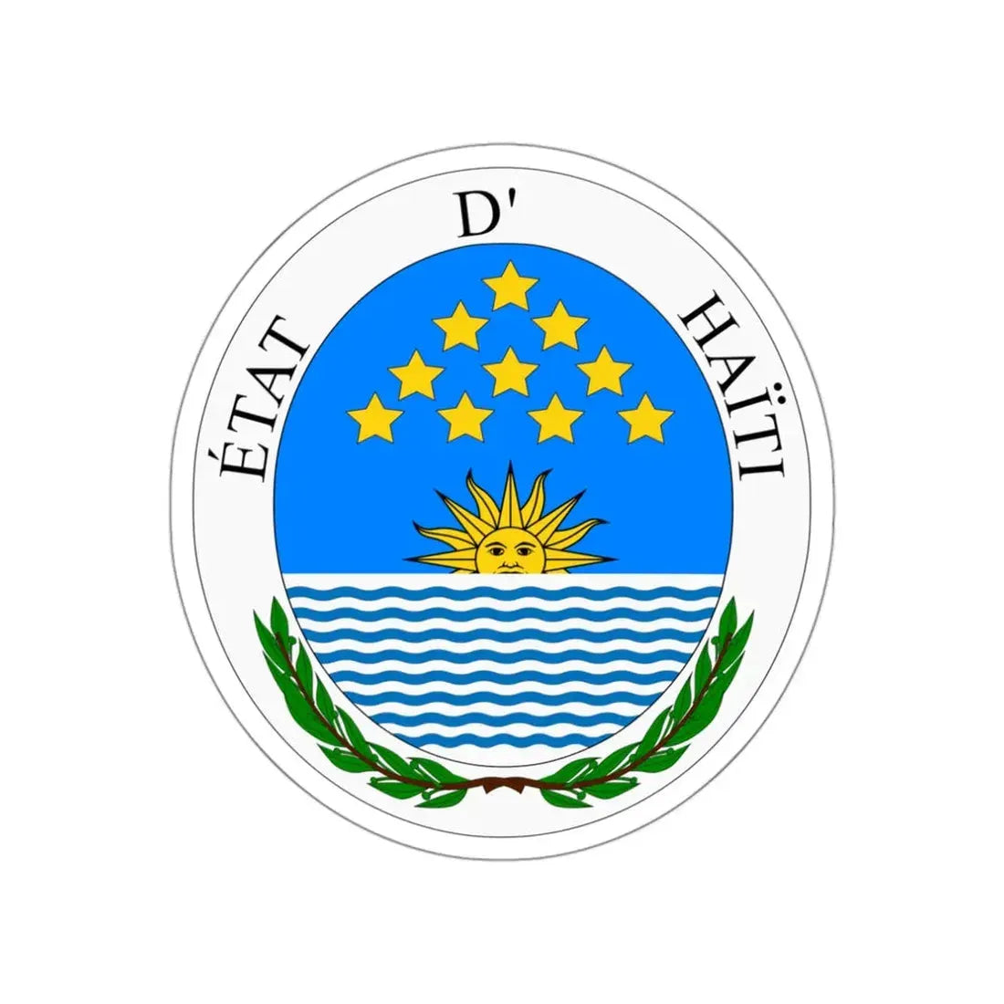 Seal of State of Haiti STICKER Vinyl Die-Cut Decal 3 Inch - The Sticker Space