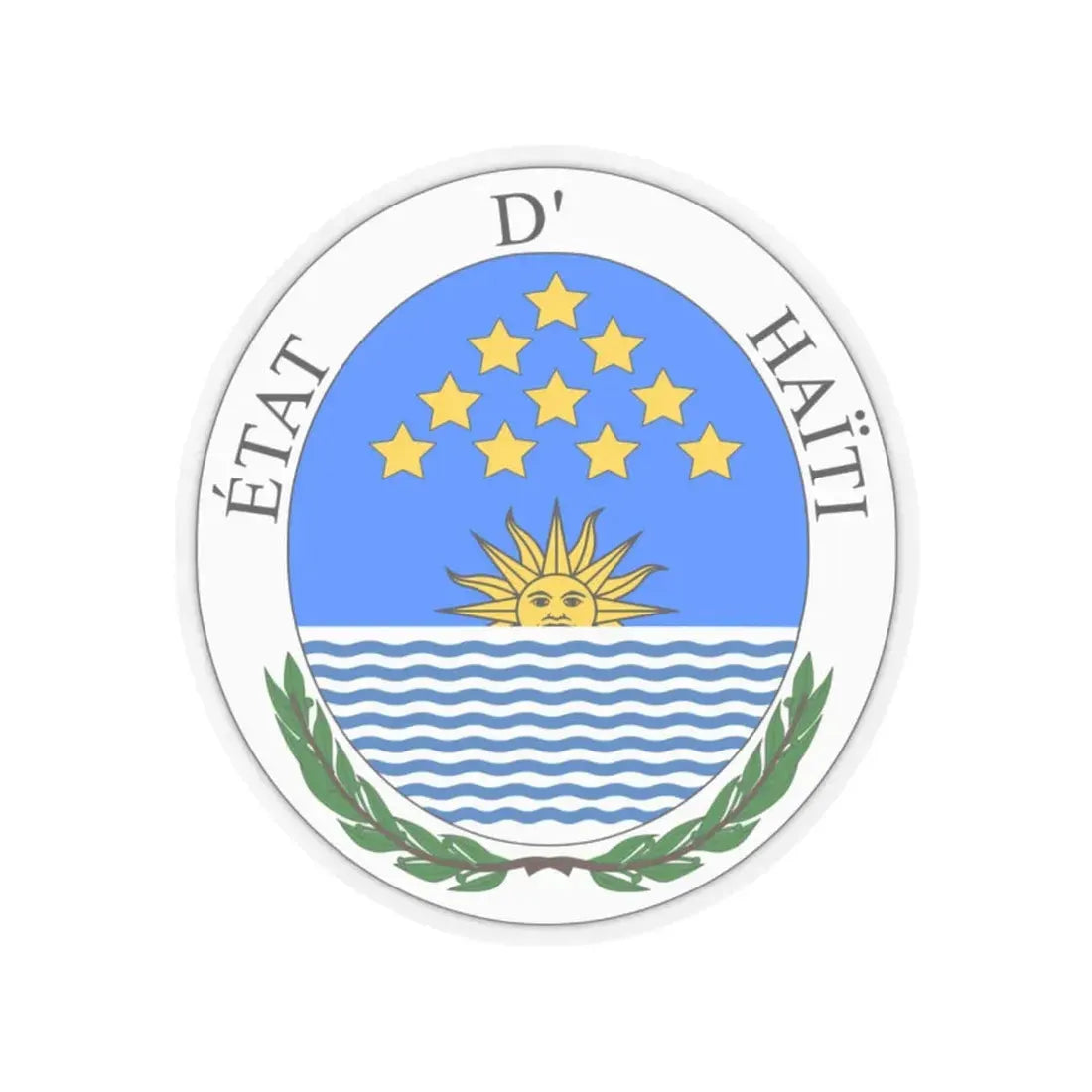 Seal of State of Haiti - STICKER Vinyl Kiss-Cut Decal 2 Inch Transparent - The Sticker Space