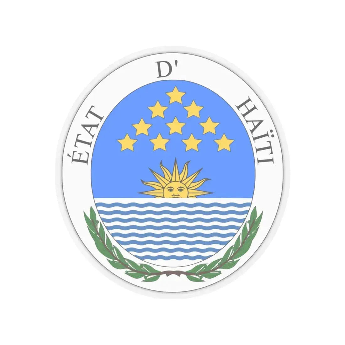 Seal of State of Haiti - STICKER Vinyl Kiss-Cut Decal 4 Inch Transparent - The Sticker Space
