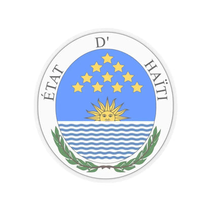 Seal of State of Haiti - STICKER Vinyl Kiss-Cut Decal 4 Inch Transparent - The Sticker Space