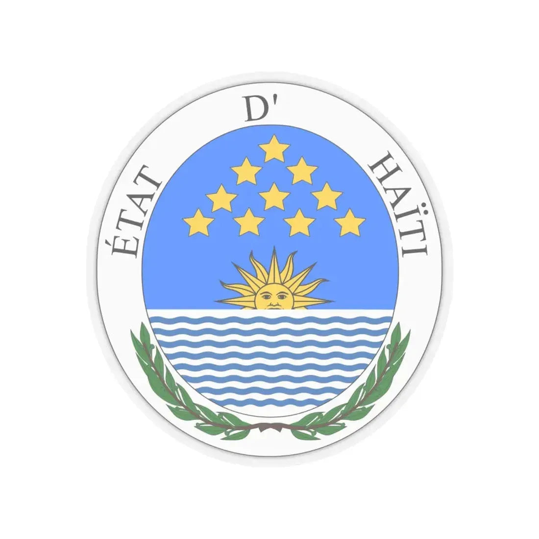 Seal of State of Haiti - STICKER Vinyl Kiss-Cut Decal 6 Inch Transparent - The Sticker Space