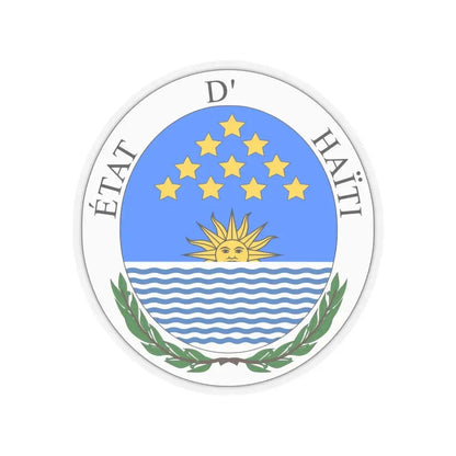 Seal of State of Haiti - STICKER Vinyl Kiss-Cut Decal 6 Inch Transparent - The Sticker Space
