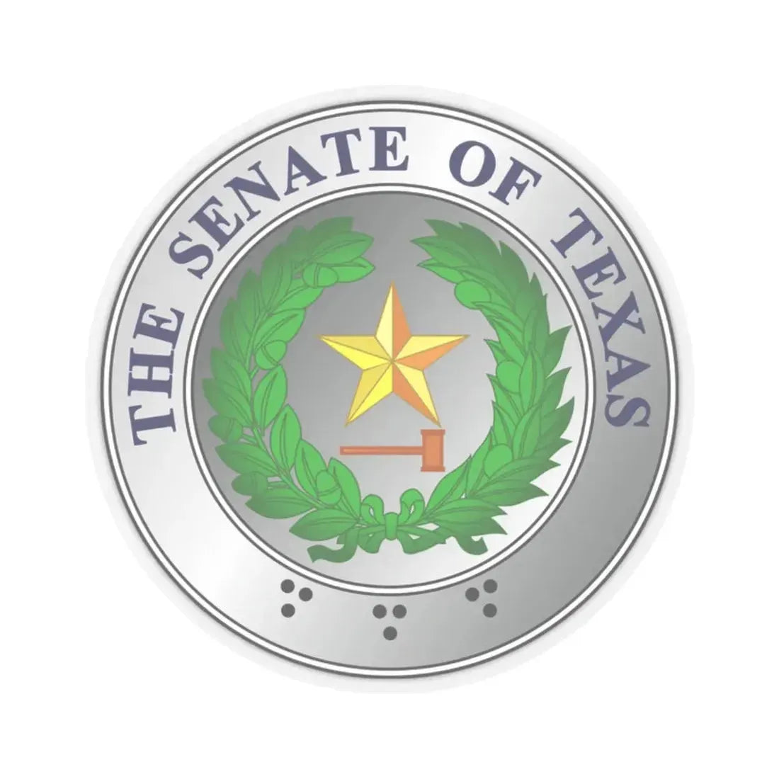 Seal of State Senate of Texas - STICKER Vinyl Kiss-Cut Decal 2 Inch Transparent - The Sticker Space