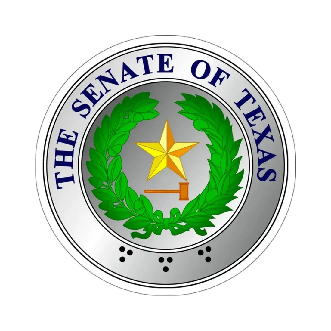 Seal of State Senate of Texas - STICKER Vinyl Kiss-Cut Decal 4 Inch White - The Sticker Space