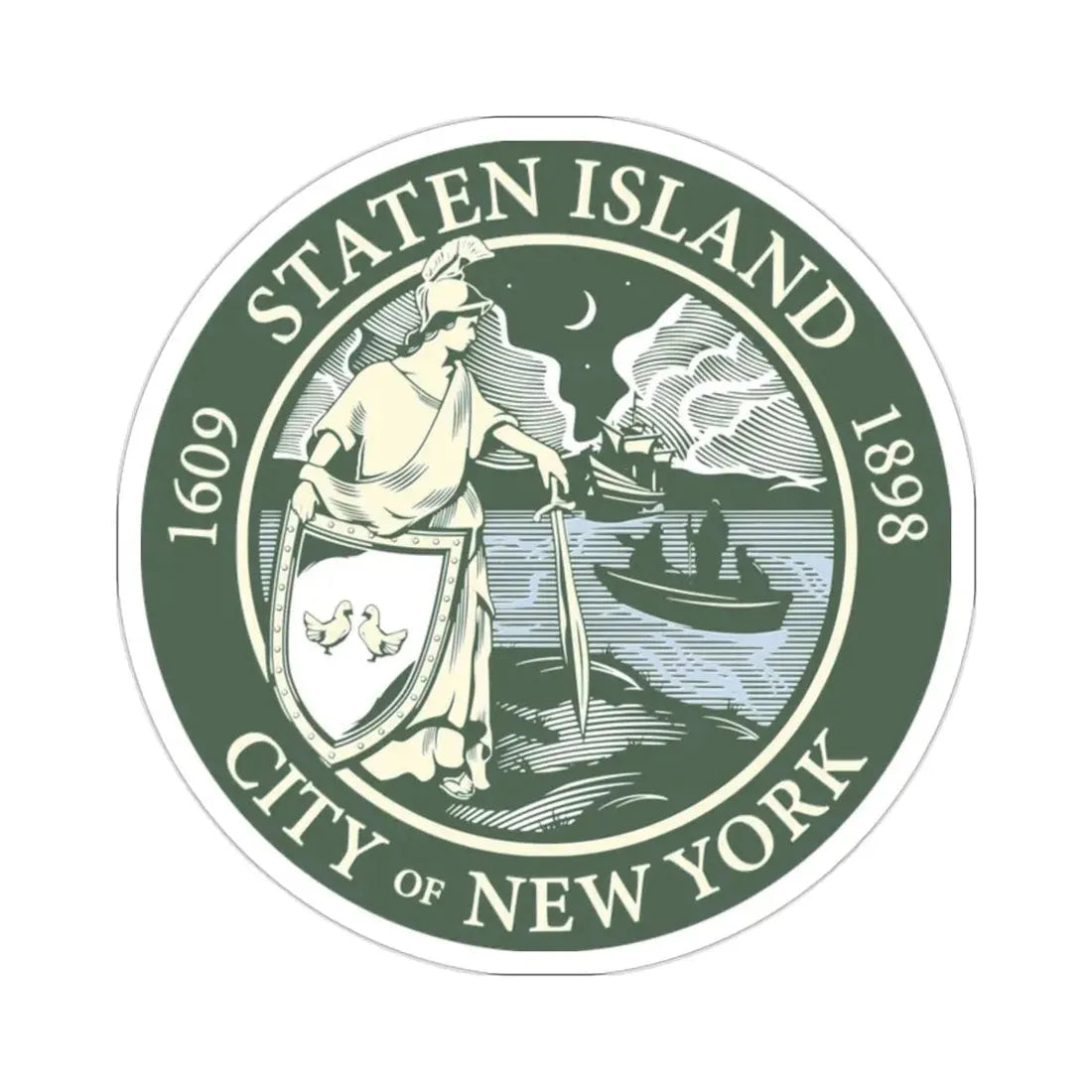 Seal of Staten Island New York City USA STICKER Vinyl Die-Cut Decal 2 Inch - The Sticker Space