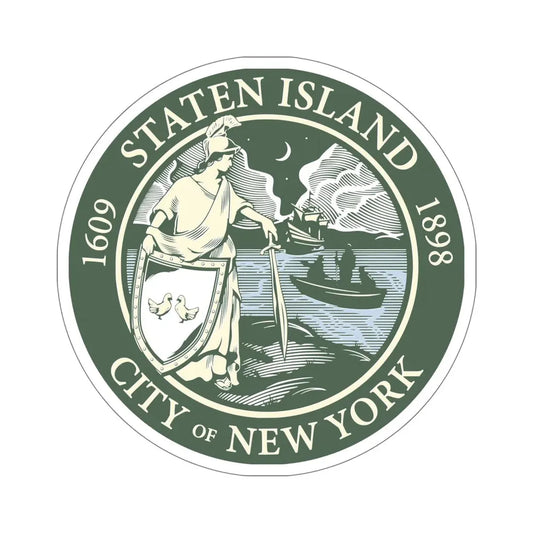 Seal of Staten Island New York City USA STICKER Vinyl Die-Cut Decal 6 Inch - The Sticker Space