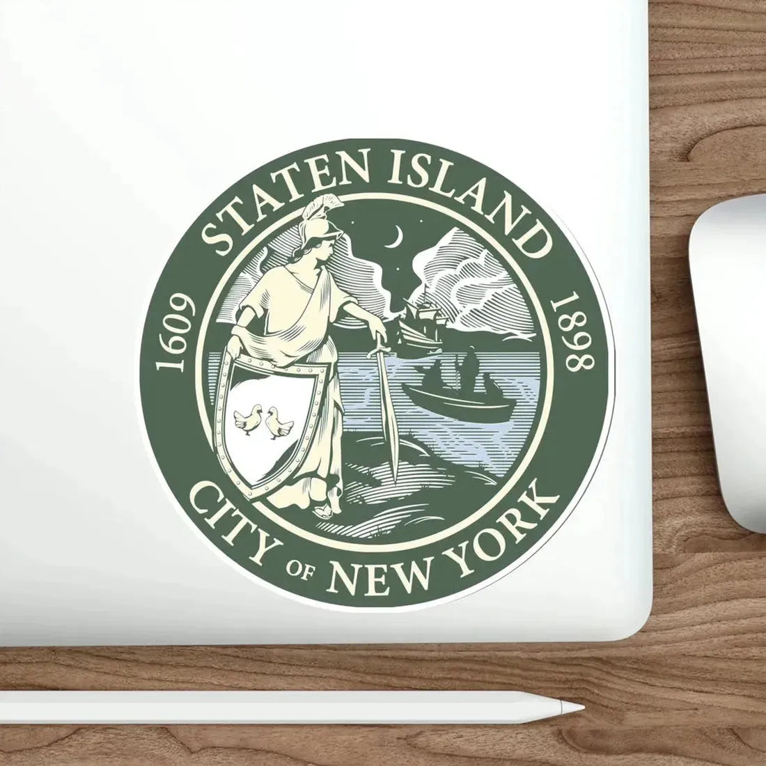 Seal of Staten Island New York City USA STICKER Vinyl Die-Cut Decal - The Sticker Space