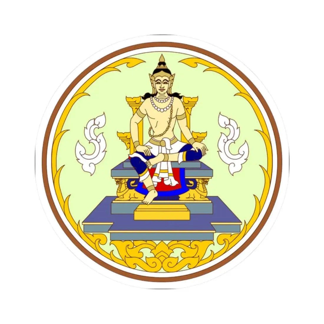Seal of Sukhothai Province color version Thai Fine Art Department (Thailand) STICKER Vinyl Kiss-Cut Decal 2 Inch White - The Sticker Space
