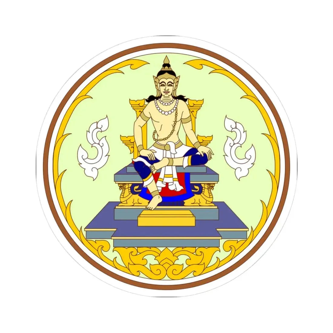 Seal of Sukhothai Province color version Thai Fine Art Department (Thailand) STICKER Vinyl Kiss-Cut Decal 3 Inch White - The Sticker Space