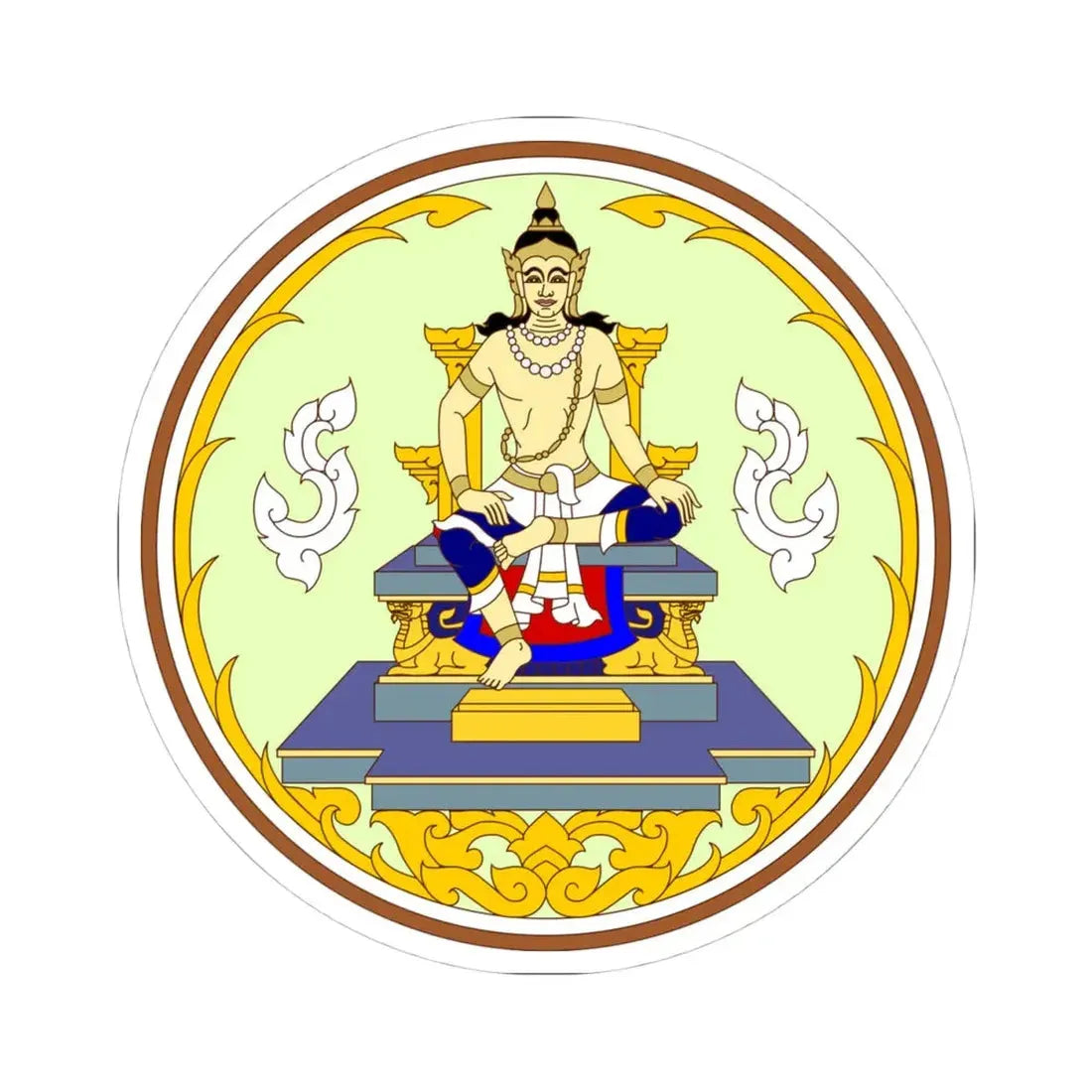 Seal of Sukhothai Province color version Thai Fine Art Department (Thailand) STICKER Vinyl Kiss-Cut Decal 4 Inch White - The Sticker Space