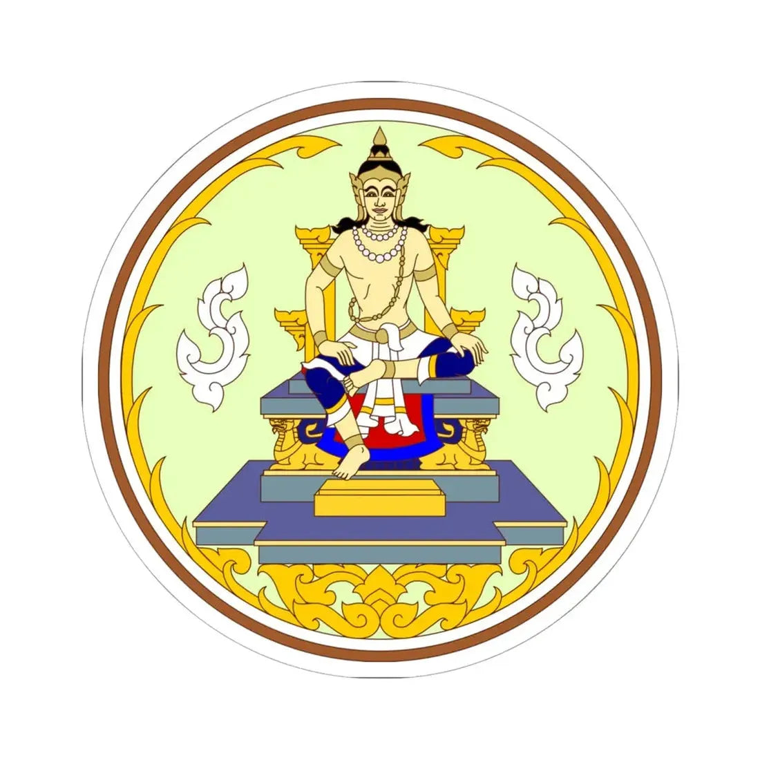 Seal of Sukhothai Province color version Thai Fine Art Department (Thailand) STICKER Vinyl Kiss-Cut Decal 6 Inch White - The Sticker Space