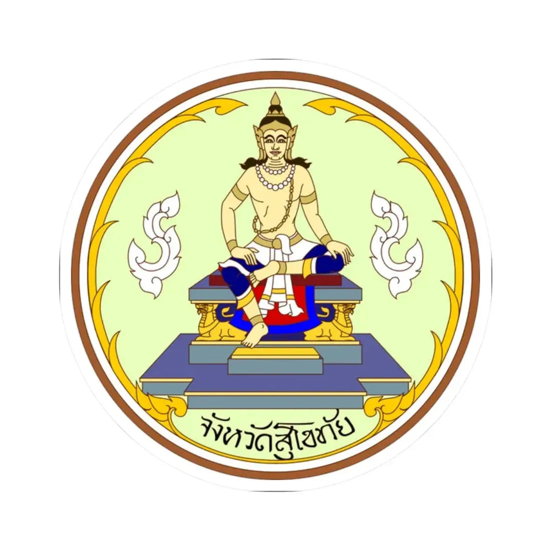 Seal of Sukhothai Province color version (Thailand) STICKER Vinyl Kiss-Cut Decal 2 Inch White - The Sticker Space