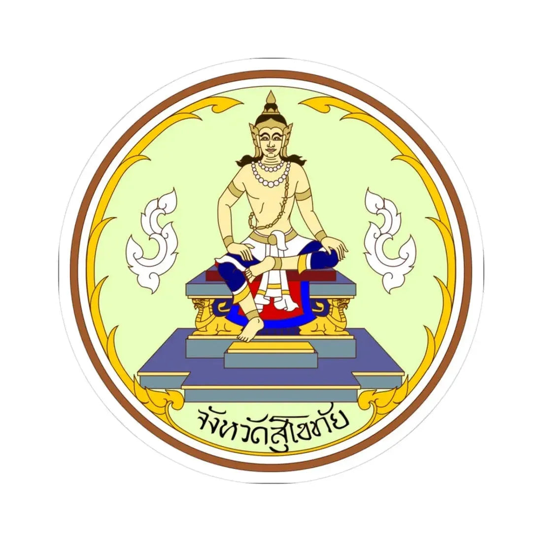 Seal of Sukhothai Province color version (Thailand) STICKER Vinyl Kiss-Cut Decal 3 Inch White - The Sticker Space