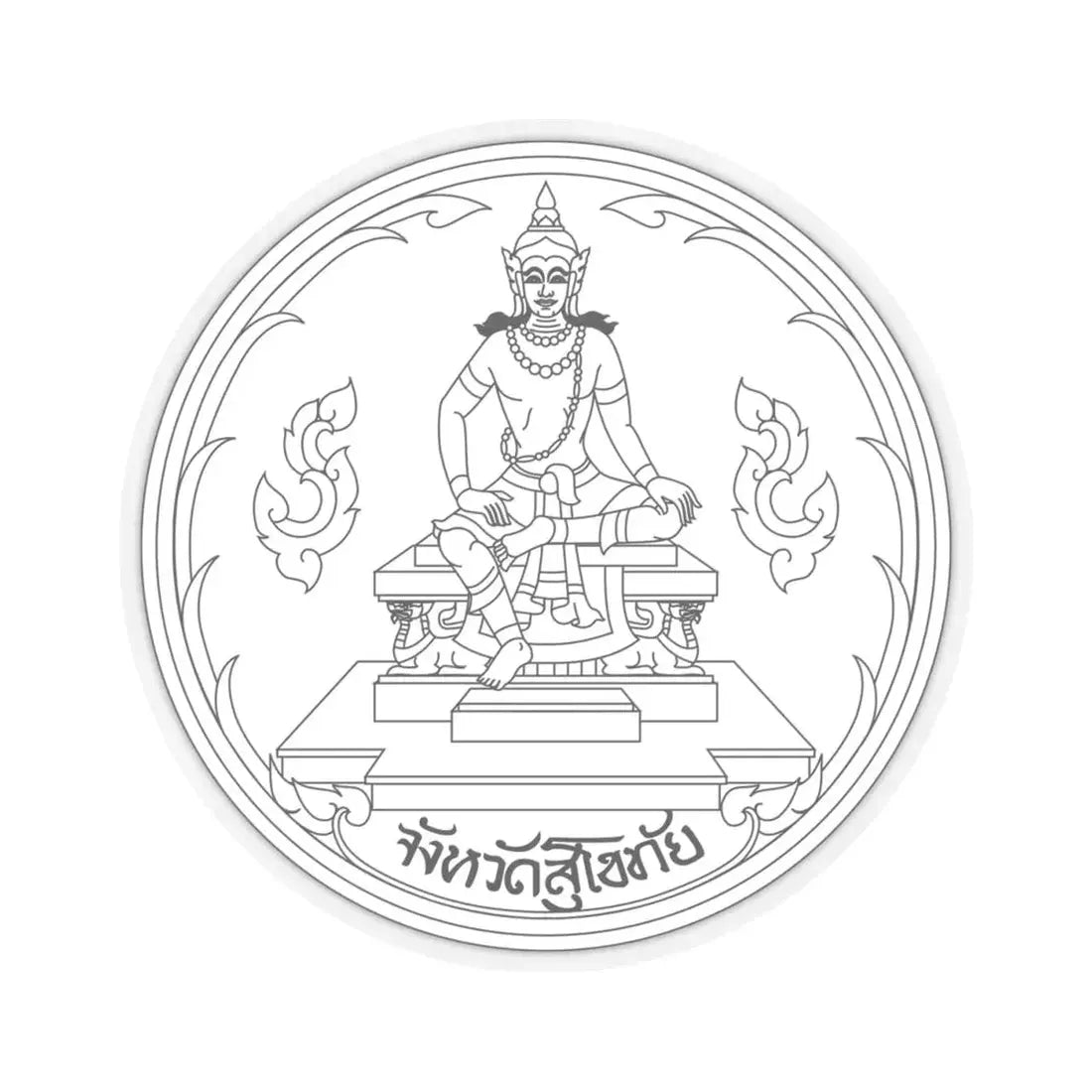 Seal of Sukhothai Province (Thailand) STICKER Vinyl Kiss-Cut Decal 4 Inch Transparent - The Sticker Space